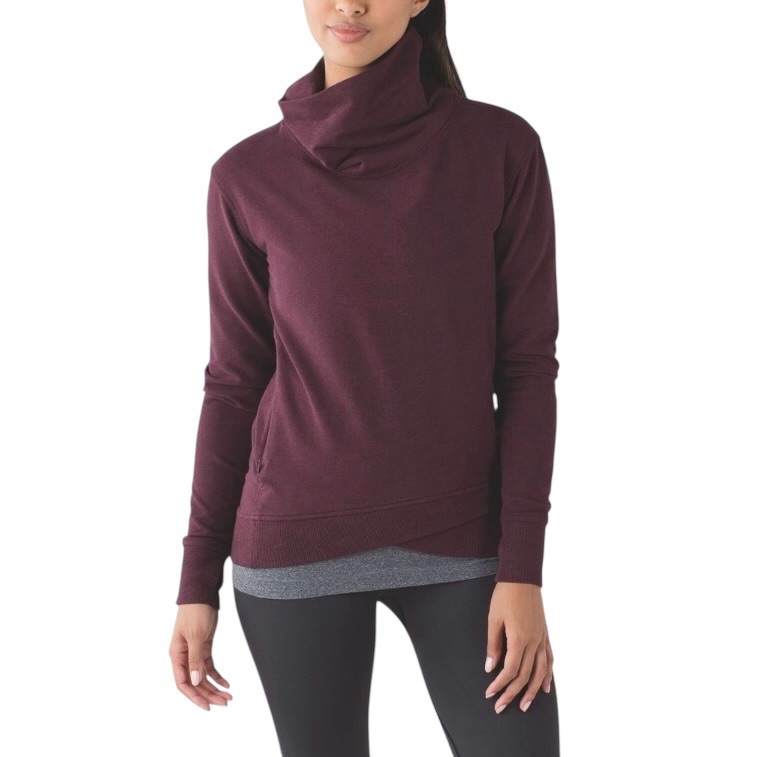 Lululemon On The Double Pullover In Heathered Bordeaux Drama